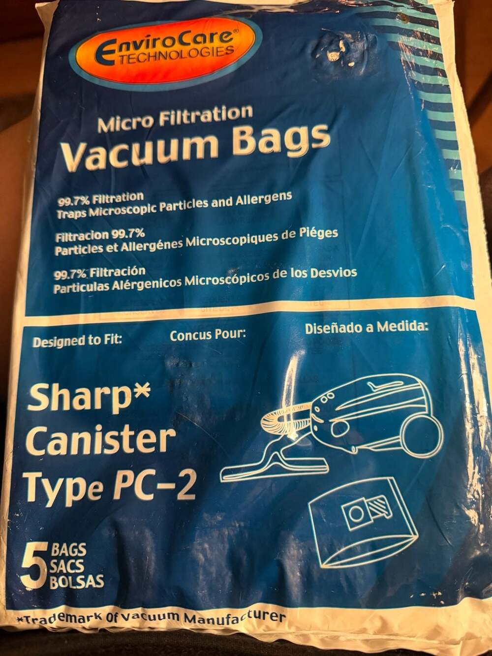 EnviroCare Technologies Micro Filtration Vacuum Bags Sharp Canister Type PC-2